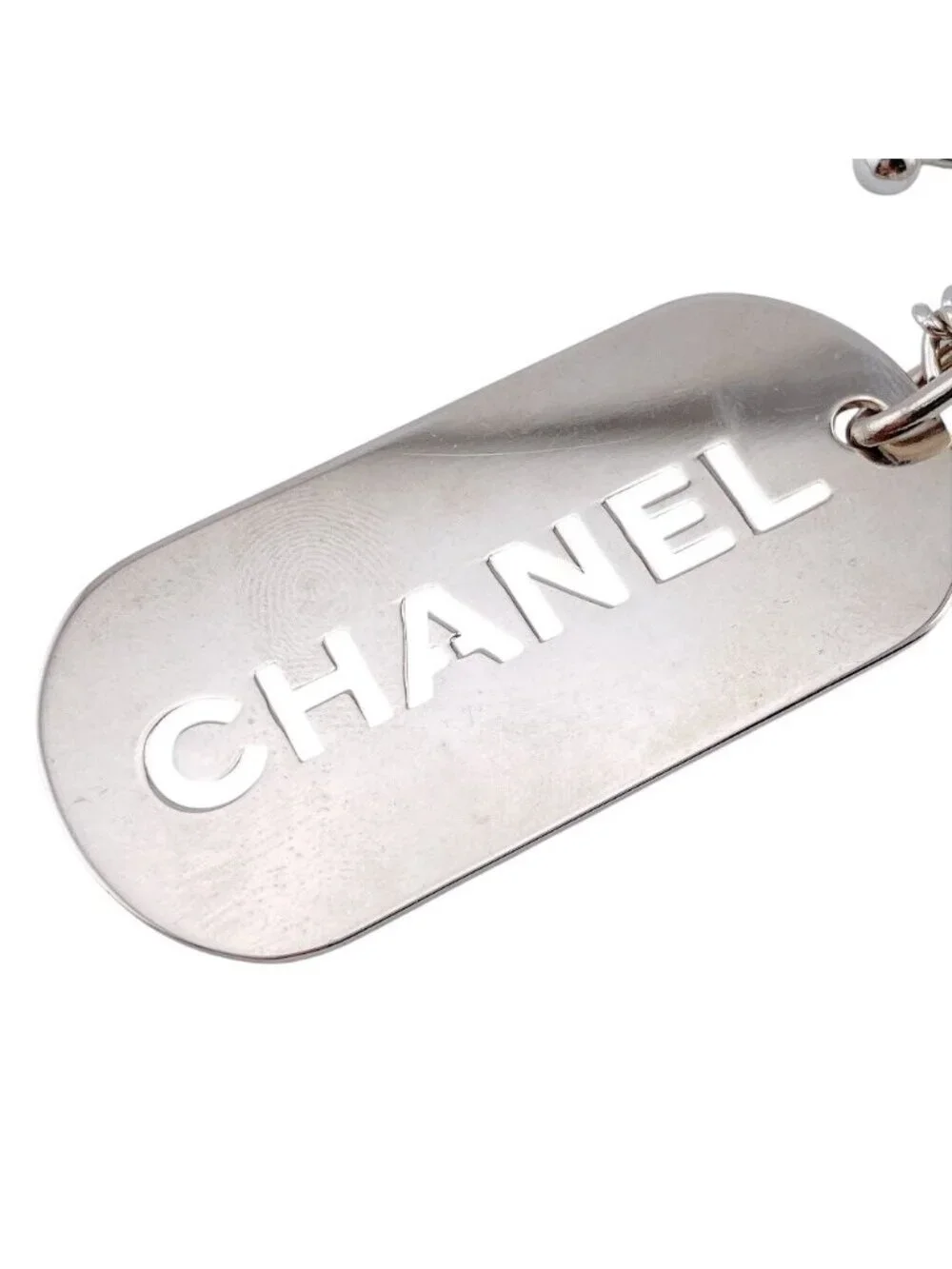 Chanel Logo Plate Bag Necklace Charm
